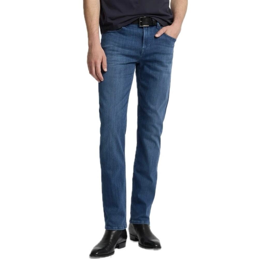 7 For All Mankind Slimmy Jeans Men's 36 Blue Straight Leg Mid Rise Contemporary